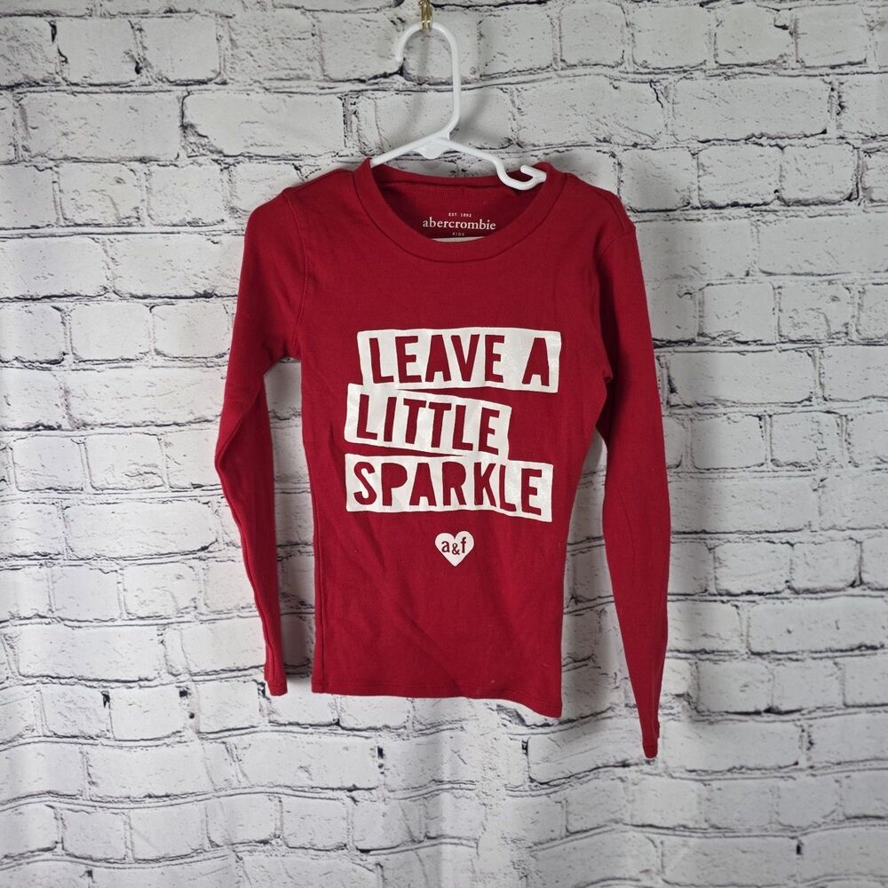 Abercrombie Kids 7/8 Girls "Red Leave A Little Sparkle" Sleep Shirt